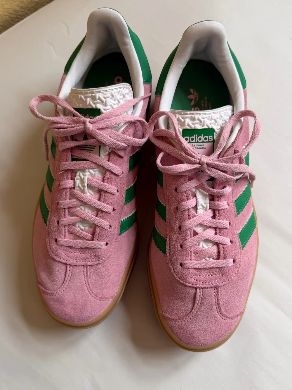 Adidas Gazelle Bold True Pink Green Platform Sneakers Women’s Size 10 EUC!